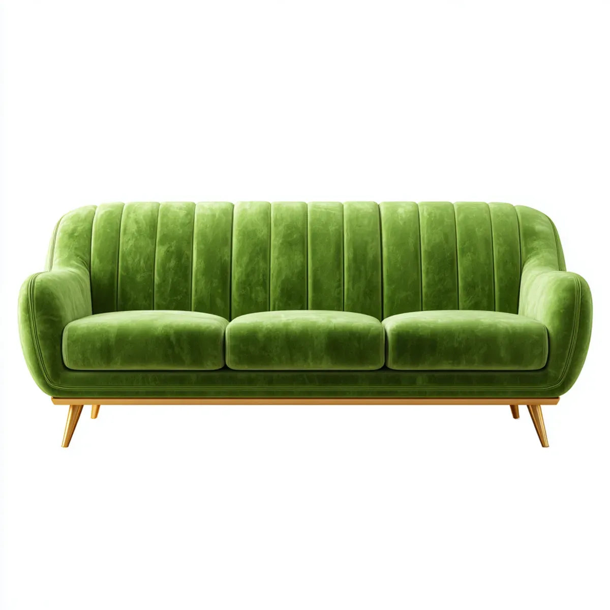 Sofa, 3 fotela w poliestrowym aksamicie z zakrzywionym oparciem 215 x 86 x 81 cm