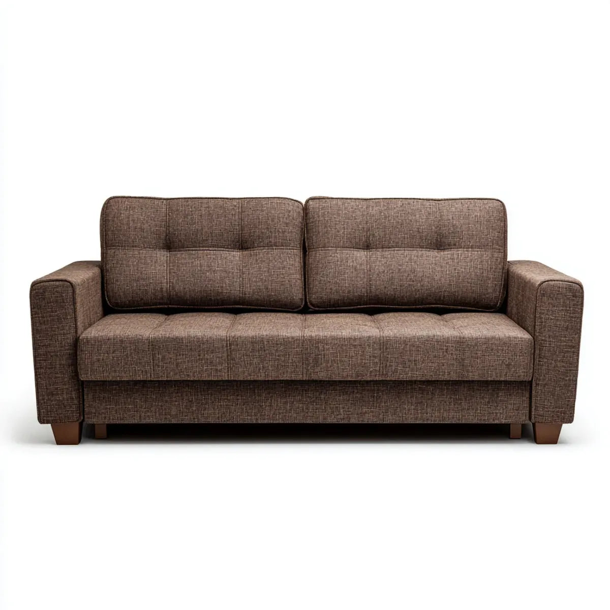 Sofa 2 brązowe miejsca w prostokątnym poliestrze 170 x 85 x 88 cm